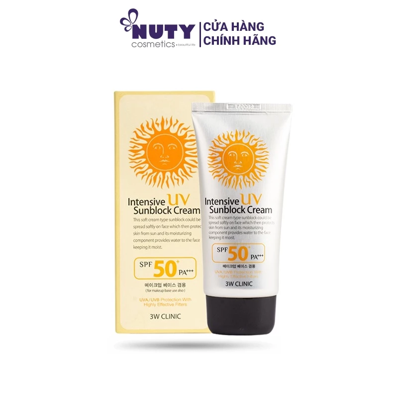 Kem Chống Nắng 3W Clinic Intensive UV Sunblock Cream SPF 50 PA+++ (70ml)