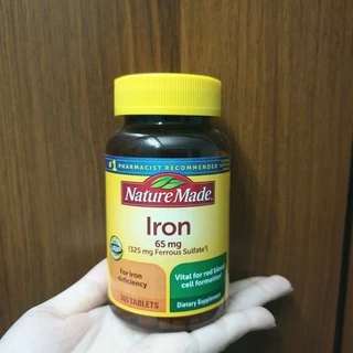 Viên uống Nature Made Iron(sắt) 65mg  365 viên Mỹ