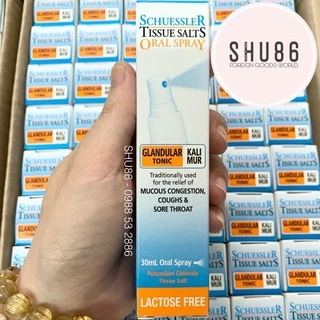 [SHU86] Schuessler Tissue Salts - Kali Mur - GLANDULAR TONIC 30ml - Xịt họng muối mô 30ml