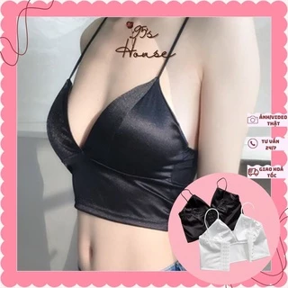 Áo Bra Satin Lụa Bóng 8 nấc cài, áo 2 dây co giãn sexy AB05 [95's House]