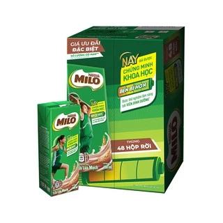 Thùng 48 hộp sữa lúa mạch Nestlé MILO rời x 180ml không màng nhựa (48x180ml)