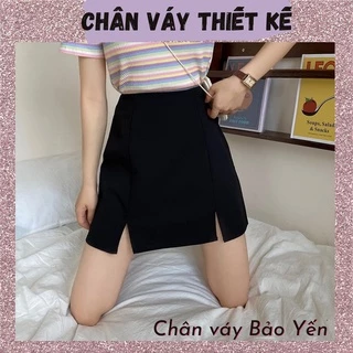 Chân váy A ngắn cạp liền xẻ 2 cạnh xinh xắn có quần trong ( sẵn size) - M68