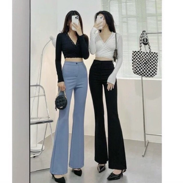 Quần loe 1 cúc siêu hách dáng, quần ống loe cực hót nhiều màu full size