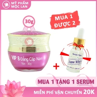 Kem nám tàn nhang, trắng da, chống nắng, phục hồi da hư 30gr- Kem Nano white Vip 8