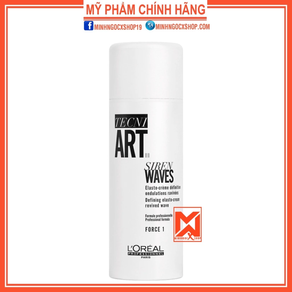 Kem dưỡng, xả khô tạo kiểu và tăng sóng xoăn Loreal Professionnel Tecni Art Waves 150ml, độ cứng 1 chính hãng