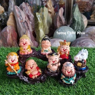 Bộ 08 tượng Tây Du Ký kèm chân đế 8 ô y hình