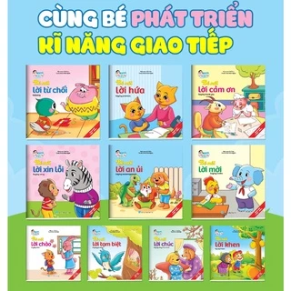 Sách - Truyện tranh Ehon Kỹ Năng Giao Tiếp Cho Bé 2 Tuổi Song Ngữ Kèm File Nghe có túi 10 cuốn