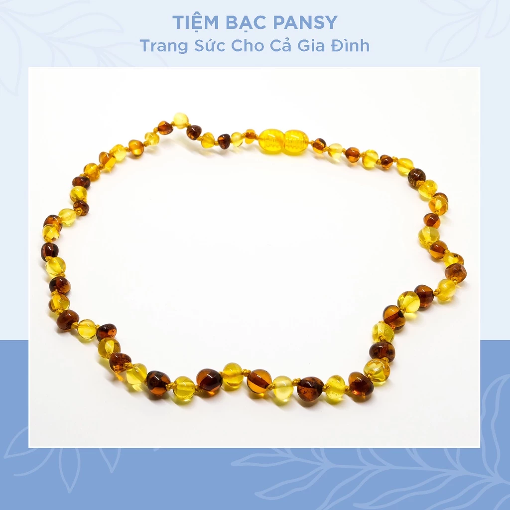 Vòng cổ hổ phách Amber tự nhiên cho bé PANSY - Dây chuyền trẻ em bằng hổ phách thật an toàn