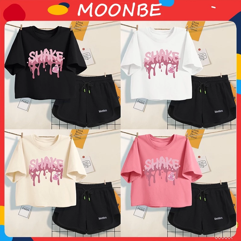 Bộ cộc tay cho bé, quần áo bé gái ngắn tay đáng yêu chất cotton 4 chiều xuất dư xịn size đại đến 65kg - Bộ Shake