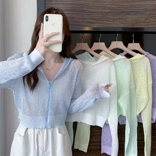 Áo Khoác Cardigan Nữ Tay Dài Xuyên Thấu