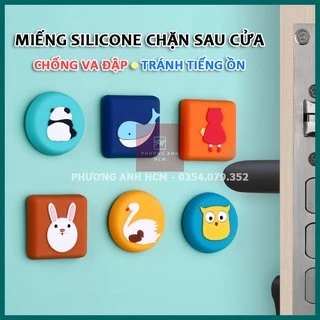 Miếng Silicon Chặn Tay Cửa, Tủ, Bàn Chống Va Đập - Cao Su Đệm Đồ Vật Chống Va Chạm, Tránh Tiếng Ồn