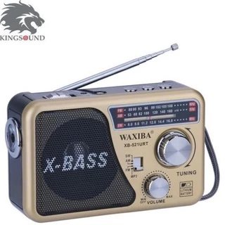 Máy nghe nhạc kiêm đài Radio FM Waxiba XB-521URT- Đài FM 521 có hỗ trợ thẻ nhớ TF và USB có đèn pin