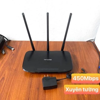 Bộ phát Wifi TPLink 3 râu XUYÊN TƯỜNG, Bộ phát wifi TPLink đã qua sử dụng, tốc độ 450Mbps tải mạng khỏe