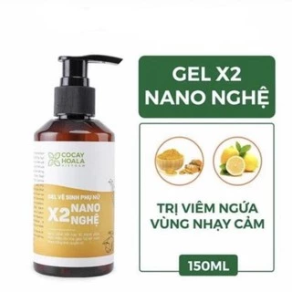 Dung dịch vệ sinh phụ nữ Giảm Viêm Ngứa Gel X2 Nano Nghệ Cỏ Cây Hoa Lá 150 ml