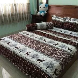 TRỌN BỘ 5 MÓN CHĂN DRAP ÁO GỐI COTTON POLY