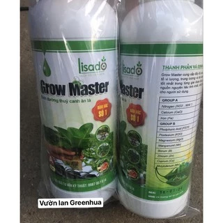 Dung dịch thủy canh Grow Master ăn lá cặp 2 lít pha loãng 350 lít nước