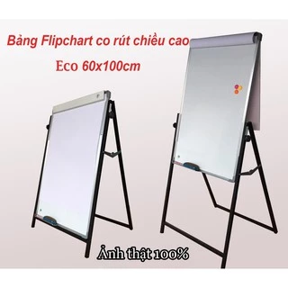 [Bảng viết bút lông] Bảng Flipchart chân gấp Eco 60X100 cm ( Kèm quà tặng)