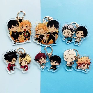 ( Mica trong acrylic) Móc khóa Haikyuu!! Vua bóng chuyền ver couple in hình anime chibi