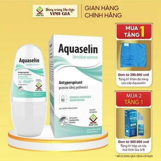 Lăn Khử Mùi AQUASELIN Sensitive Women Giữ Gìn Vệ Sinh, Khô Thoáng Dùng Cho Nữ Giới Bị Đổ Mồ Hôi Ít, Mùi Nhẹ 50ml