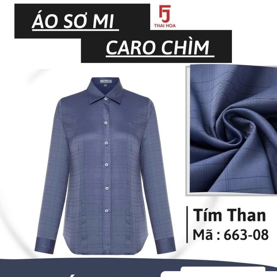 Áo sơ mi Thái Hòa cao cấp vải gỗ sồi chống nhăn tốt 663