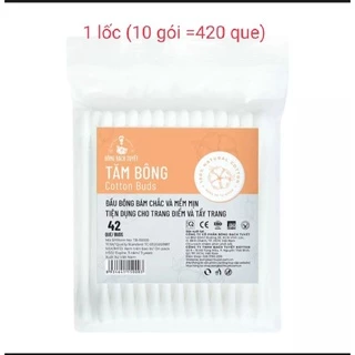 LỐC (10 gói × 42 que )Bông ráy tai gói Bạch Tuyết- đầu bông lớn.