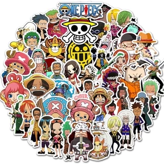 Bộ 50 miếng dán chống thấm nước in họa tiết nhân vật hoạt hình One Piece