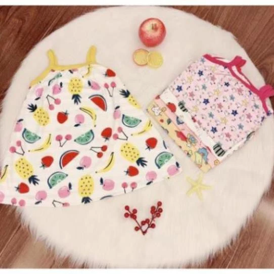 COMBO 3 VÁY COTTON GIẤY THÁI SIÊU MỀM MÁT CHO BÉ GÁI