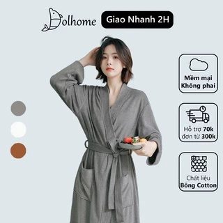 Áo choàng tắm Dolhome chất liệu cotton mềm mại,Áo khoác thu đông unisex nam nữ sang trọng hiện đại -23958 - Hàng mới về