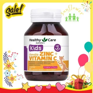 Viên nhai kẽm ZinC + Vitamin C Healthy Care 60 viên giúp bé ăn ngon ngủ ngon