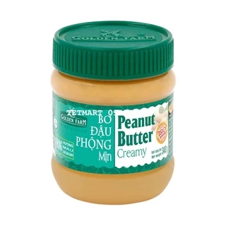 Bơ đậu phộng mịn 170g Peanut Butter Creamy giàu chất đạm Golden Farm, không hương màu chất bảo quản