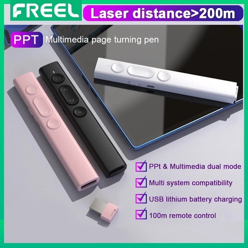 Bút Trình Chiếu PPT Điều Khiển Từ Xa Không Dây Có Đèn Laser Màu Đỏ Cho Máy Tính/Laptop