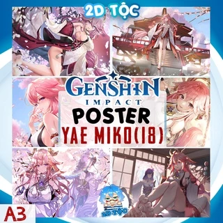 ẢNH POSTER A3 CHẤT LƯỢNG CHUẨN YAE MIKO (18) GAME GENSHIN IMPACT  – TRANH DÁN TƯỜNG 2D TỘC SHOP