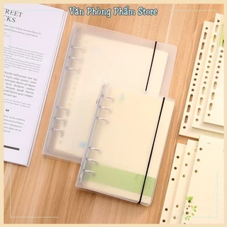 Sổ còng B5_A5 , bìa còng , giấy refill vuông_chấm_ngang 45 tờ gáy inox bullet journal