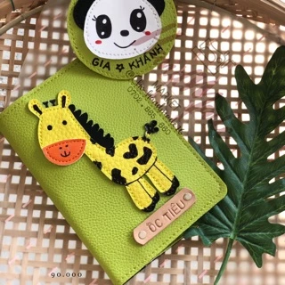 (Chat chốt tên-chọn màu)vỏ hộ chiếu hươu cao cổ - bao da hộ chiếu - bọc hộ chiếu - passport cover