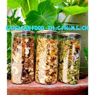 NGŨ CỐC ĂN KIÊNG GRANOLA SIÊU HẠT QUẨ SẤY DINH DƯỠNG TỶ LỆ 40% YẾN MẠCH MIX 3 VỊ HỘP (500g)