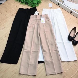 Quần Culottes Nữ ❤️ Quần suông ống rộng khoá hông cạp cao SIÊU HOT