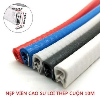 Cuộn 5m Gioăng Cao Su, Nẹp Viền Cửa Chữ U Lõi Thép Chống Va Đập Trầy Xước Cánh Cửa Ô Tô