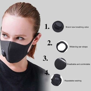 Khẩu trang Pitta Mask có Van thở hiện đại chống bụi mịn, chuẩn xuất Nhật màu đen