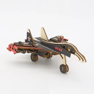 Đồ chơi lắp ráp gỗ 3D Mô hình Máy bay Su-30 fighter Laser HG-A044