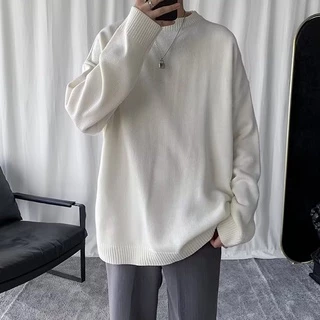 Áo Sweater Nam Dáng Rộng Màu Sắc Đơn Giản Phong Cách Retro Harajuku áo len đẹp áo len nữ form rộng áo len nữ kiểu hàn quốc