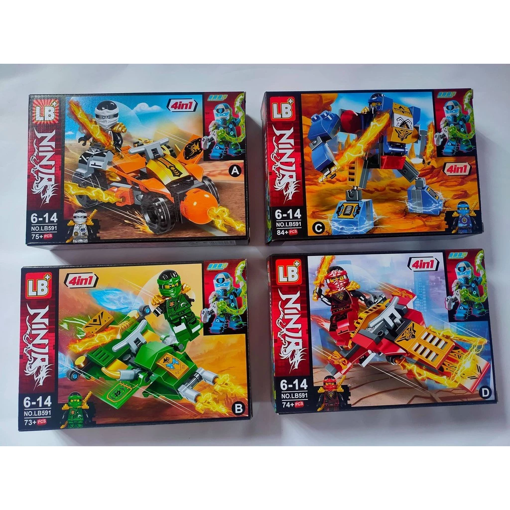 Lắp ráp xếp hình lego ninjago tenma Dũng sĩ cưỡi rồng của ninjago 4 in 1