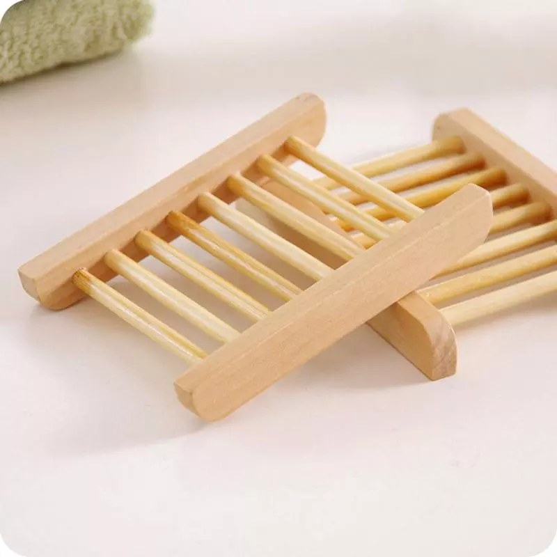 cry Portable Wooden Soap Tray Bathroom Kitchen Soap Dish Storage Box Rack