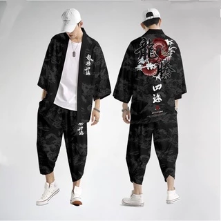 Set đồ Haori nam Kimono Yunhe Jiuxiao phong cách Nhật Bản siêu chất BSK08