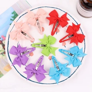 Set 2 kẹp tóc RAINBOW BOWS hình hoạt hình nhiều màu sắc đáng yêu cho bé gái