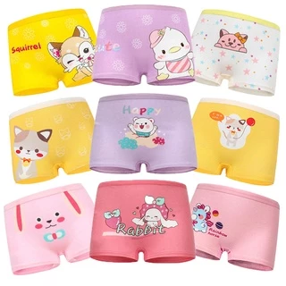 Set 8 quần lót boxer SMY cotton mềm mại in họa tiết hoạt hình ngẫu nhiên xinh xắn dành cho bé gái 3-12 tuổi