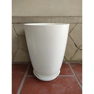 (47x35cm) Chậu nhựa Bom đen/ trắng giả sứ cao cấp siêu bền xinh . chậu bầu đúng dáng cao nhiều sezi