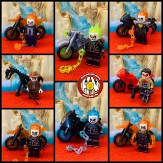 Đồ chơi xếp hình - Lắp ráp nhân vật - Ma tốc độ - Combo xe + Ghost Rider - Hàng cao cấp - Marvel - Ảnh shop !