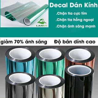 Giấy dán kính decal chống nắng, chống tia cực tím hồng ngoại giảm 70% ánh sáng hiệu ứng màu trà dịu mắt