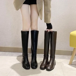 [ SẴN  _ IB SHOP ] Mã T2 Boots đùi trơn basic da lì bóng siêu hot