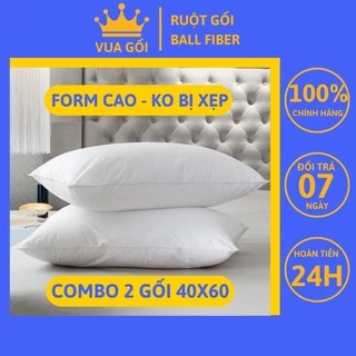 Ruột Gối Nằm Ép Hơi Ball Fiber 40x60 cm VUA GỐI Premium Pillow Êm Ái Kháng Khuẩn Chuẩn Khách Sạn 3 Sao